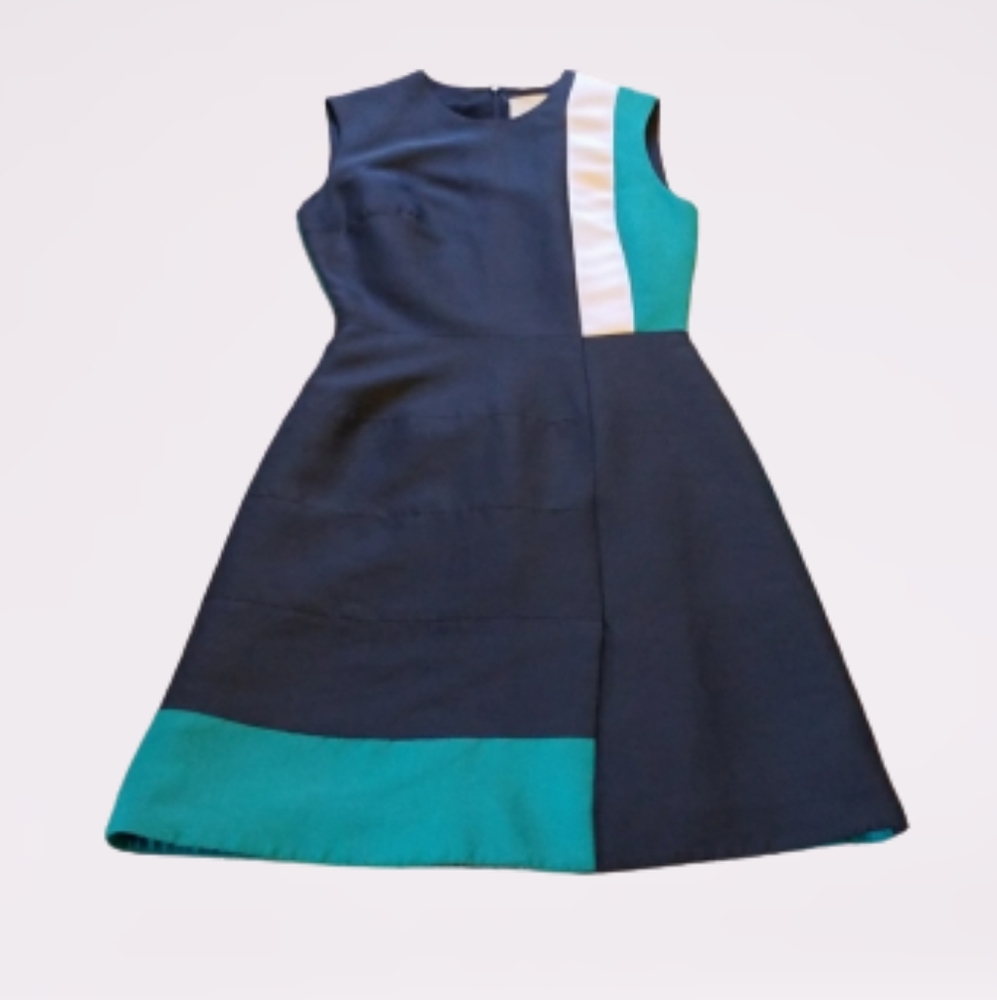 Roksanda llincic blue colorblock dupioni kilton